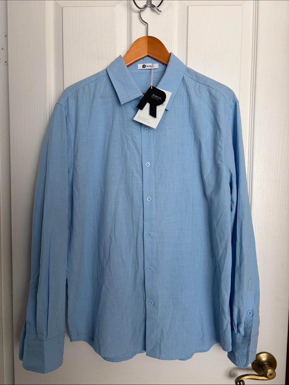 RUNCATI - Light Blue Men's Button-Up Shirt
